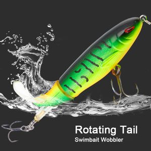 Baits Lures Fishing Crankbait Whopper Plopper 10cm14cm Topwater Fishing Lure Artificial SwimBait Hard Popper Rotating Tail Fishing Tackle 230607