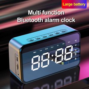 Bärbara högtalare Portabla Bluetooth-högtalare Plug-in Hög ljudkvalitet Alarmklocka Trådlös Bluetooth-hemhögtalare Led Clock Home Theater