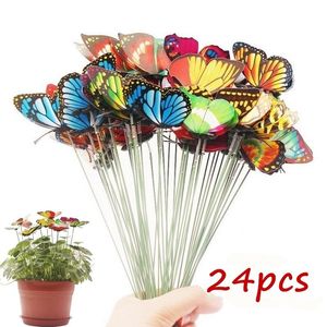 Garden Decorations Bunch of Butterflies Yard Planter Colorful Whimsical Butterfly Stakes Decoracion Outdoor Decor Flower Pots Decoration 230607