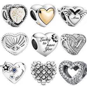 Yeni Popüler Orijinal 925 Sterling Silver Heart Serisi, Pandora Charm Bilezik İçin Kolye Boncukları Kadınlar İçin Orijinal Takı, Ücretsiz Pandora Kutusu