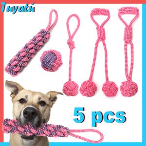 Stora stora interaktiva hundleksaker Set Cotton Rope Dog Chew Toys för stora medelstora hundar i krigsleksak för hundprushbollskylt