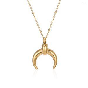 Pendant Necklaces Arrival Crescent Moon R Image Silver Gold Color Beads Chain Fashion Necklace Jewelry Men Gift In Stainless Steel