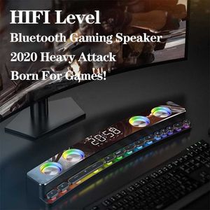 Portabla högtalare Bluetooth Wireless Game Högtalare USB Stereo Subwoofer Aux Home Clock Indoor Sound Bar Computer HougePeaker