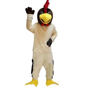 Hot Sales Beige Chicken Mascot Costumes Cartoon Fancy Suit for Adult Animal Theme Mascotte Carnival Costume Halloween Fancy Dress