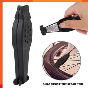 Upgrade Upgrade 3-in-1 Set di strumenti per la riparazione di pneumatici per biciclette Kit di riparazione per ruote da ciclismo per bici Toppe per camera d'aria Colla senza pneumatici Toppa per pneumatici con leva per pneumatici