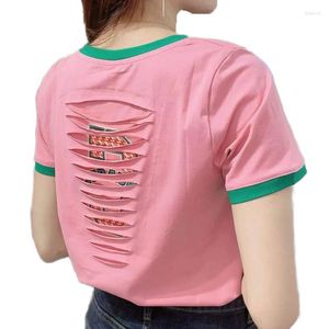 T-shirt da donna Abbigliamento da donna T-shirt a maniche corte in cotone sciolto estivo Stile coreano Casual casual alla moda Top