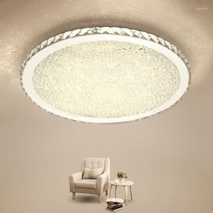 Ceiling Lights Nordic Cold Warm White Remote Dimming Light Modern Round Crystal Decor LED Lamp For Apartment Bedroom Home