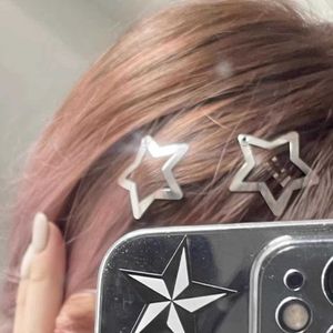 Dangle Chandelier 51020Pcs Girl Silver Star Y2K BB Hairclips Cute Star Barrettes Women Simple Metal Snap Clip Headdress Hair Clip Accessories Z0608
