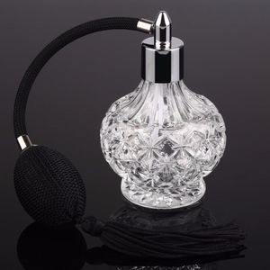 Butelka perfum vintage kryształowa butelka perfum 80 ml czarna długa żarówka rozpryska Atomizer Lady Women Dift Furn