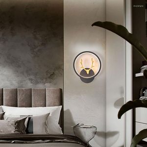 Wall Lamp Bedroom Bedside Living Room Study Wireless Wiring Free Nordic Creative Battery Rechargeable Light