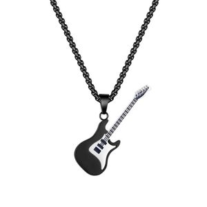 Street Creative Mini Rock Guitar Fashion Designer Pendant Fashion Stainless Steel Necklace