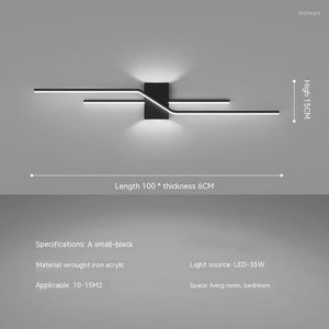 Vägglampa minimal lång remsa led sovrum sovrum enkel modern kreativ personlighet vardagsrum tv -bakgrund