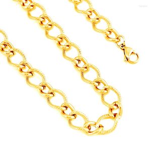 Ketten Kubanische Gliederkette Frauen Schwere Halskette Goth Dicker Faden Edelstahl Gold Farbe Langes Halsband Halsband