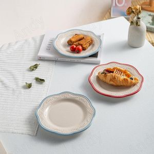 Plates Creative Ceramic Plate Restaurant Desktop Court Relief Spaghetti Spete Decorative Fruit Salad Organizer Kitchen Tablewoy