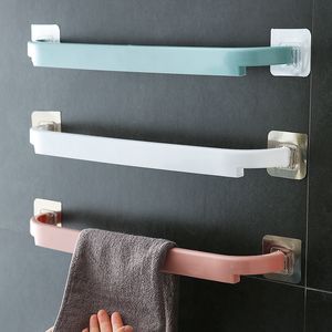 Towel Racks Adhesive Rack Bathroom Bar Shelf Wall Mounted Towels Hanger Toilet Suction Cup Holder Kitchen Organizer 230607