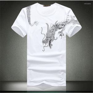 Мужские рубашки в китайском стиле Слайна Скута Дракон с шаблоном с короткими рубашками лето 2023 Высококачественные хлопковые роскошные мужчины M-4XL