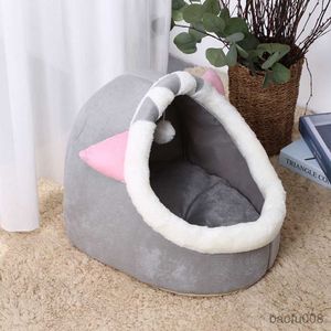 Cat Carriers Houses Cat Bed Pet Basket Cozy Kitten Lounger Cushion Cat House Tent Soft Small Mat Bag for Washable Cats Beds R230608
