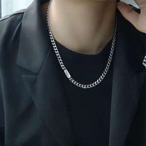 Chains Titanium Steel Necklace Round Square Cuban Chain Men's Hip Hop Versatile Plain Jewelry
