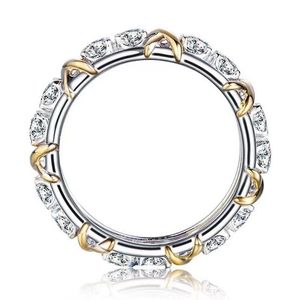 Hot Sale Designer luxury women's accessories Crossed gold rings fashion with diamonds classic jewelry silver plated rose wedding rings.Jewelry