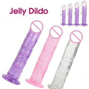 Sex Toys Massagers 3 Size Translucent Soft Jelly Big Dildo Realistic Fake Penis Butt Plug for Woman Men Vagina Anal Massage Adult products