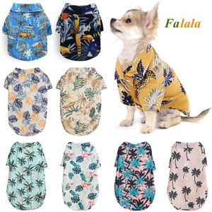 Hundkläder Summer Beach Shirts Cute Hawaii Casual Pet Cat Clothing Floral T Shirt For Small Dogs Chiahuahua French Fulldog Clothes Coat 230608