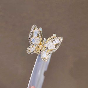 Dangle Chandelier New Summer Small Rhinestone Butterfly Hair Claws Hairpin Cute Pearl Grabs Metal Hair Clip for Women Sweet Accessories Z0608