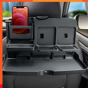 Upgrade Multifunctional Drinks Holder Car Back Seat Dinner Plate Bracket Foldable Auto Traveling Rear Seat Cup Car Interior Organizers