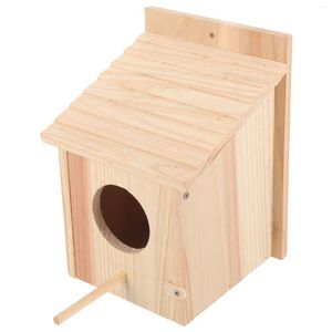 Decorative Flowers Birdcage Small Nesting Box Supply Birthday Gift Feeding Parakeet Garden House Wood Wooden