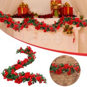 Flores decorativas 1 peça Rosa vermelha de 5,9 pés Flor artificial para guirlanda de casamento Decoração de quarto para casa Decoração de arco de jardim Faça você mesmo Videira falsa