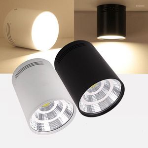 Luzes de teto Downlights LED reguláveis 5W 7W 9W 12W 15W Lâmpadas de montagem em superfície Spot Light Quente/Natural/Branco frio AC 85-265V Driver