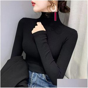 Женские трикотаж Tees Womens High Shece Turtleneck Designer Женский свитер Блуз Блуз