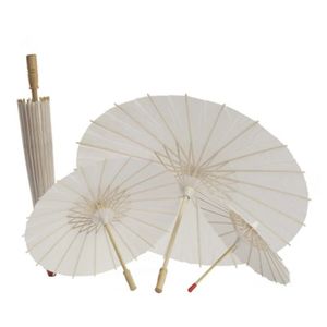 Guarda-sóis de casamento nupcial Guarda-chuvas de papel branco Itens de beleza Chinês Mini Craft Guarda-chuva Diâmetro 20cm 30cm 40cm 60cm Frete grátis