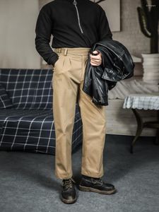 Pantaloni da uomo Autunno e inverno Gurkha fatto in casa Pantaloni casual larghi Stile retrò Tuta corta in cotone cachi a gamba larga Cargo per uomo