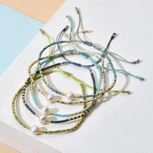 Braccialetti a maglie Bracciale Miyuki fatto a mano per donna Boho Disegni di perle regolabili Perline dorate Gioielli Regali per madri Pulseras