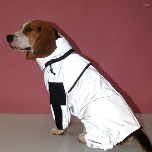 Dog Apparel Waterproof Pet Clothes Raincoat Full Body Reflective Safety Rain Coat Windproof Jacket With Four Legs Wrapped