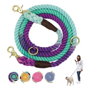 LEASSHES 6ft Hållbar nylonhund Leash Round Cotton Dogs Lead Rope Outdoor Pet Walking Training Leads Ropes Leasshes Belt