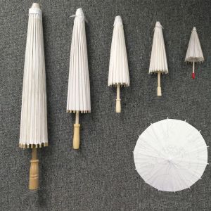 Guarda-chuva oriental de papel branco para casamento 20 30 40 60 cm Mini guarda-chuva de artesanato chinês para artesanato Foto adereços festa de casamento nupcial