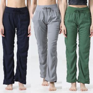 Lu Align Lu Dance Studio Running Sweatpant Casual Yoga Women Outdoor Workout Long Pant Oversize Bodybuilding Trousers Pockets Full Pants Loose Popular