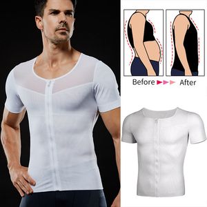 Modelador de cintura masculino modelador de corpo espartilho tops de emagrecimento modelador camiseta de compressão controle de barriga redutor de barriga tops corretor de postura 230607