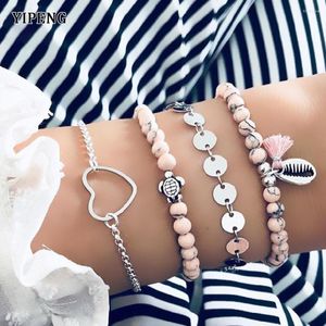 Charm Armbanden Boho Geometrisch Voor Vrouwen Natuursteen Shell Schildpad Multi-layer Kralen Kettingen Sieraden Sets Wedding Party Gift