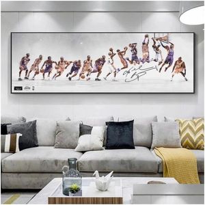 Dipinti Sport Star Arte Tela Pittura Giocatore di Basket Poster E Stampe Immagini a parete Per Soggiorno Adolescente Cuadros Home Decor Dh7Eq