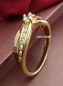 Storlek 7 18K Gold GP Ring Sapphire Engagement Jewelry R232015688753