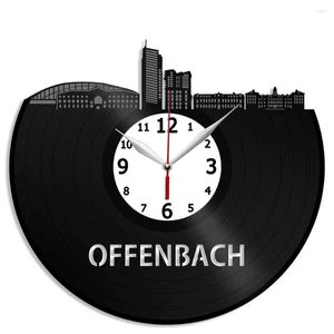 壁の時計オッペンバッハスカイラインアートクロックユニークなヴィンテージ - パーソナライズされたホームデコレーション12インチ