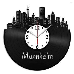 Wall Clocks Mannheim Skyline Art Clock Handmade Gift For Kitchen Office Bedroom Modern Poster