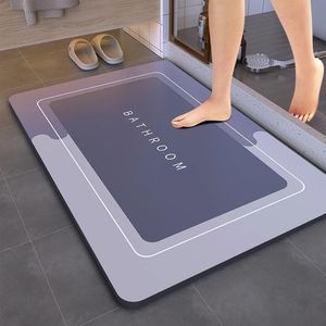 Bath Mats Super Absorbent Bath Mat Instant Drying Mat Bathroom Rug Non-slip Entrance Doormat Nappa Skin Floor Mat Toilet Carpet Home Decor 230607