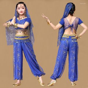 Stage Wear Girl Bollywood Dance Costumes Girls Belly Dancing Set Children Performance