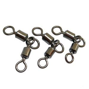 Anzóis de pesca 1005001000PCS 3 Way Rolling Crane Double Swivels Snap Água salgada Carpa de água doce Conector de isca de tipo de peixe baixo 230608