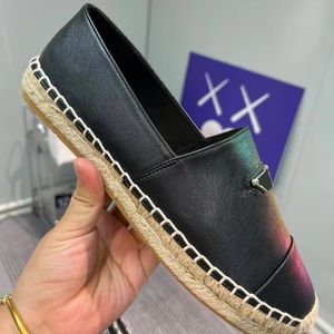 Kvinnors espadrille designer plattskor läder espadrilles loafers canvas skor mode lady flickor sommar vita casual skor