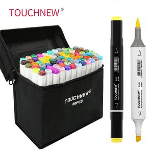 Markers TOUCH Marker 12306080168 Colors Soft Brush Pen Sketch Drawing Set For Adults Comic Animation Art Supplies 230608