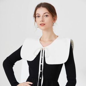 Gravatas borboleta feminina lapela gola falsa xale para senhoras blusa branca removível tops cachecol falso camisa feminina pescoço destacável